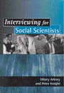 Cover: Interviewing for Social Scientists - SAGE Publications Ltd