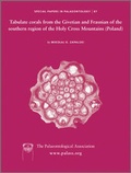 Cover: Special Papers in Palaeontology, Tabulate corals from the Givetian and Frasnian of the southern region of the Holy Cross Mountains (Poland) - Wiley