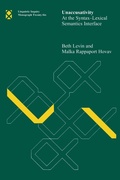Cover: Unaccusativity - MIT Press