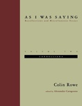 Cover: As I Was Saying: Volume 2 - MIT Press