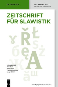 Abbildung von: Zeitschrift für Slawistik - De Gruyter