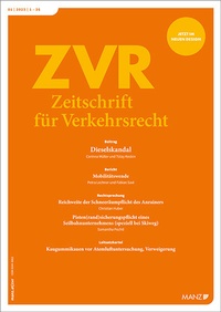 Abbildung von: Zeitschrift für Verkehrsrecht (ZVR) - Manz