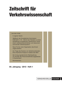 Abbildung von: Zeitschrift für Verkehrswissenschaft - Verkehrs-Verlag J. Fischer