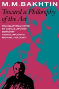 Cover: Toward a Philosophy of the Act - University of Texas Press
