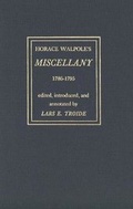 Cover: Horace Walpole's "Miscellany" 1786-1795 - Yale University Press