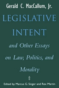 Enlarge image Cover: Legislative Intent - University of Wisconsin Press