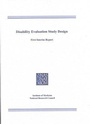 Cover: Disability Evaluation Study Design - National Academies Press