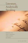 Cover: Literature, Analytically Speaking - University of Texas Press