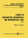 Cover: Studies in Constructive Mathematics and Mathematical Logic - Springer