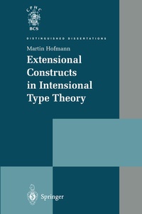 Enlarge image Cover: Extensional Constructs in Intensional Type Theory - Springer