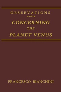 Enlarge image Cover: Observations Concerning the Planet Venus - Springer