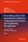 Cover: Proceedings of the Sixth International Conference on Management Science and Engineering Management - Springer