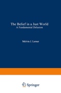 Cover: The Belief in a Just World - Springer