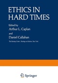 Cover: Ethics in Hard Times - Kluwer Academic / Plenum Publishers