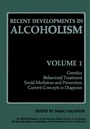 Cover: Recent Developments in Alcoholism - Springer