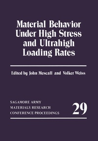 Enlarge image Cover: Material Behavior Under High Stress and Ultrahigh Loading Rates - Kluwer Academic / Plenum Publishers