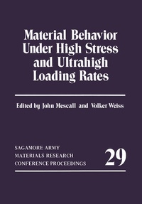 Enlarge image Cover: Material Behavior Under High Stress and Ultrahigh Loading Rates - Springer