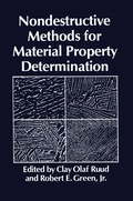 Cover: Nondestructive Methods for Material Property Determination - Springer
