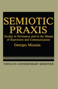 Cover: Semiotic Praxis - Kluwer Academic/Plenum Publishers