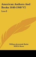 Cover: American Authors and Books 1640-1940 V2 - Kessinger Publishing
