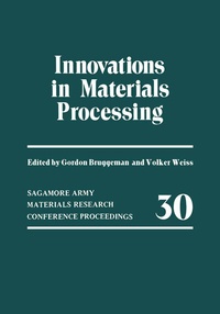 Enlarge image Cover: Innovations in Materials Processing - Kluwer Academic/Plenum Publishers
