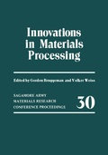 Cover: Innovations in Materials Processing - Springer