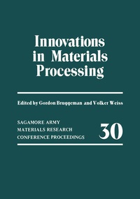 Enlarge image Cover: Innovations in Materials Processing - Springer