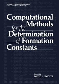 Enlarge image Cover: Computational Methods for the Determination of Formation Constants - Springer