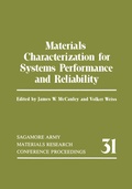 Cover: Materials Characterization for Systems Performance and Reliability - Kluwer Academic/Plenum Publishers