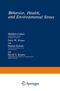 Cover: Behavior, Health, and Environmental Stress - Springer
