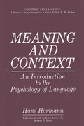 Cover: Meaning and Context - Plenum Publishing Co.,N.Y.