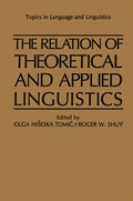 Cover: The Relation of Theoretical and Applied Linguistics - Springer