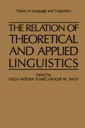 Cover: The Relation of Theoretical and Applied Linguistics - Springer