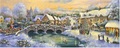 Cover: Panoramic Boxed Christmas Cards: Country Village - Peter Pauper Press Inc,US