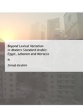 Cover: Beyond Lexical Variation in Modern Standard Arabic - Cambridge Scholars Publishing