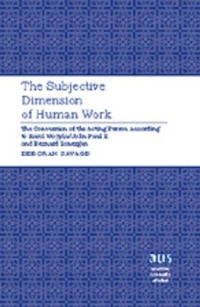 Enlarge image Cover: The Subjective Dimension of Human Work - Peter Lang Verlag