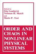 Cover: Order and Chaos in Nonlinear Physical Systems - Kluwer Academic/Plenum Publishers