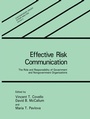 Cover: Effective Risk Communication - Plenum Publishing Co.,N.Y.
