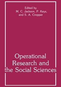 Enlarge image Cover: Operational Research and the Social Sciences - Springer