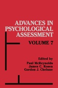 Cover: Advances in Psychological Assessment - Springer