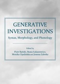 Cover: Generative Investigations - Cambridge Scholars Publishing