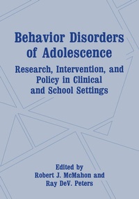 Enlarge image Cover: Behavior Disorders of Adolescence - Springer
