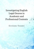 Cover: Investigating English Legal Genres in Academic and Professional Contexts - Cambridge Scholars Publishing