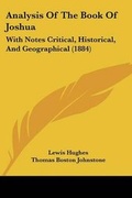 Cover: Analysis Of The Book Of Joshua - Kessinger Publishing