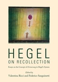 Cover: Hegel on Recollection - Cambridge Scholars Publishing
