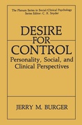 Cover: Desire for Control - Kluwer Academic/Plenum Publishers