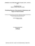 Cover: Predicting Outcomes of Investments in Maintenance and Repair of Federal Facilities - National Academies Press
