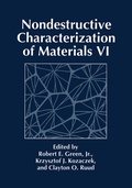 Cover: Nondestructive Characterization of Materials VI - Springer
