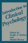 Cover: Introduction to Clinical Psychology - Kluwer Academic/Plenum Publishers