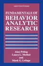 Cover: Fundamentals of Behavior Analytic Research - Springer